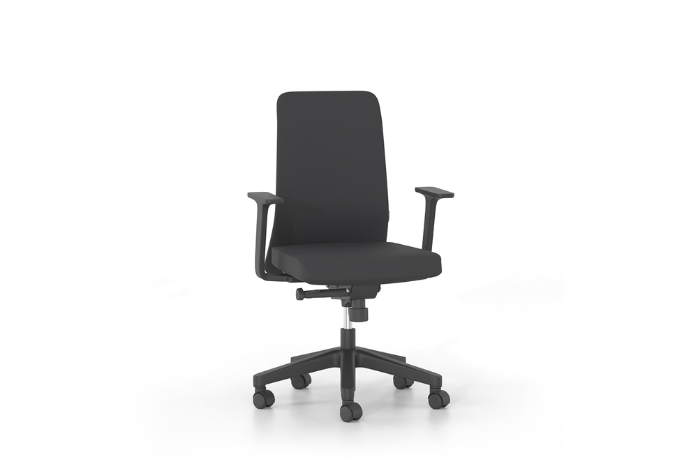 Κάθισμα Εργασίας Dromeas One 62X48X92/106, Επένδυση σε Έδρα και Πλάτη Ύφασμα Μαύρο