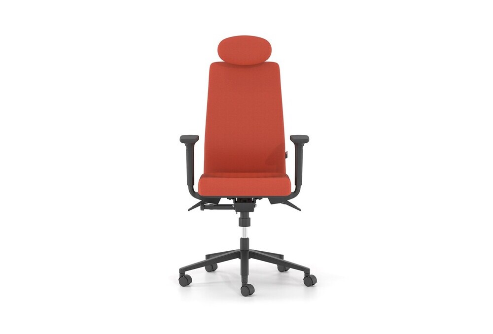 Διευθυντικό Κάθισμα Dromeas Smart D N Με Προσκέφαλο Ύφασμα Πορτοκαλί Πεντάνευρο Βαμμένο Μαύρο