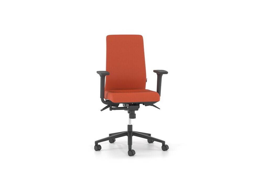 Κάθισμα Εργασίας Dromeas Smart (0,66×0,66×1,00-1,12) Με Μπράτσα Ύφασμα Τύπος 1 Πορτοκαλί Πεντάνευρο Μαύρο
