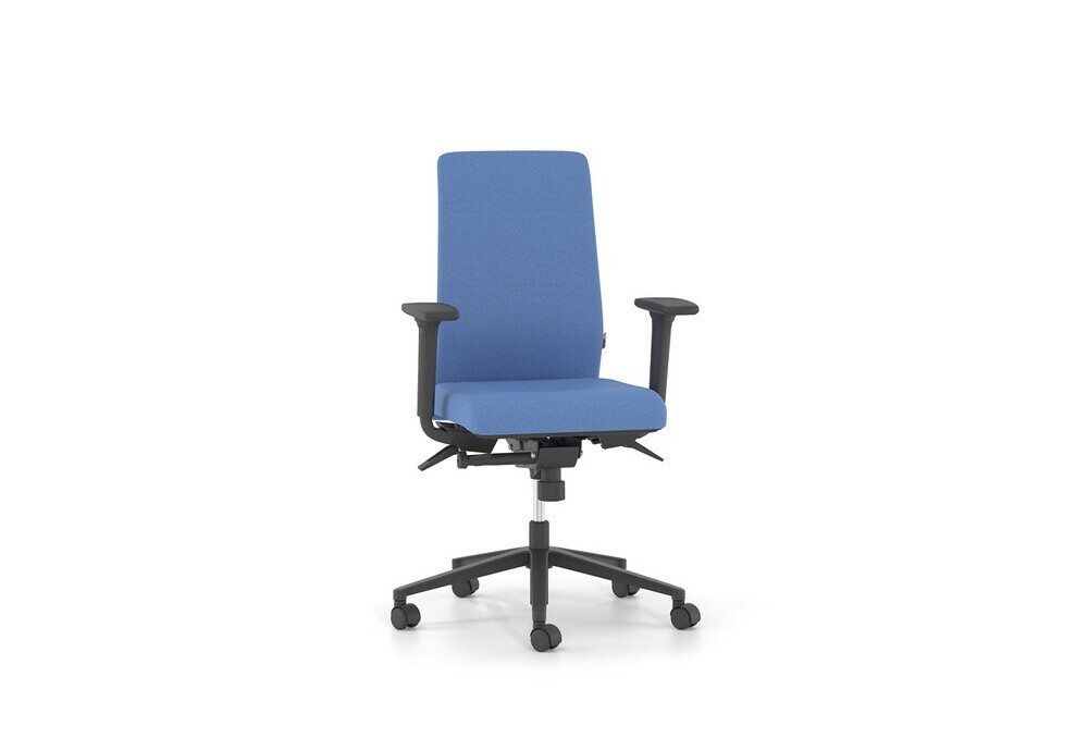 Κάθισμα Εργασίας Dromeas Smart (0,66×0,66×1,00-1,12) Με Μπράτσα Ύφασμα Τύπος 1 Μπλε Πεντάνευρο Μαύρο