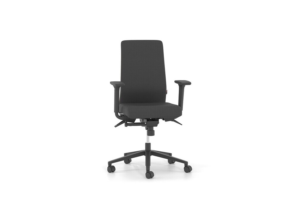 Κάθισμα Εργασίας Dromeas Smart (0,66×0,66×1,00-1,12) Με Μπράτσα Δερματίνη Μαύρη Πεντάνευρο Μαύρο