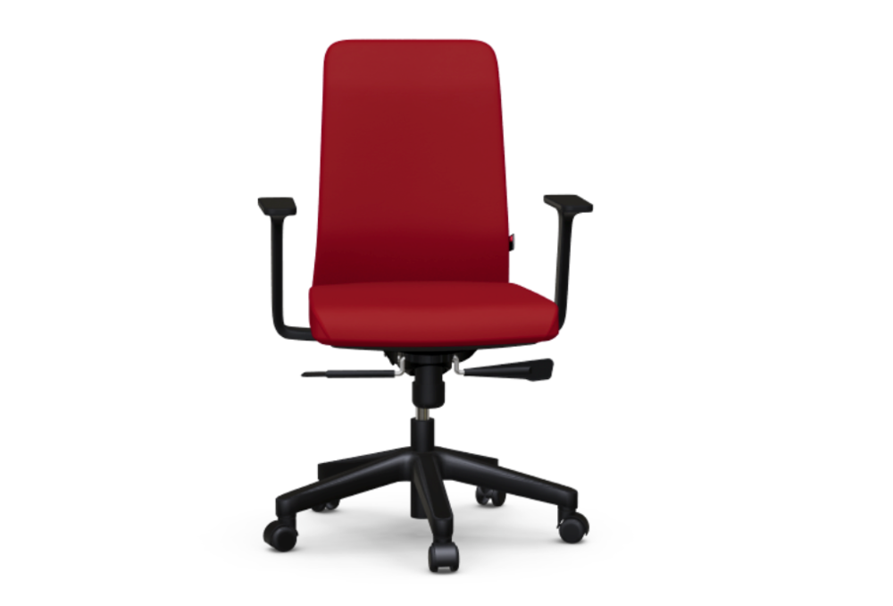 Κάθισμα Εργασίας Dromeas One 62X48X92/106, Επένδυση σε Έδρα και Πλάτη Ύφασμα Κόκκινο