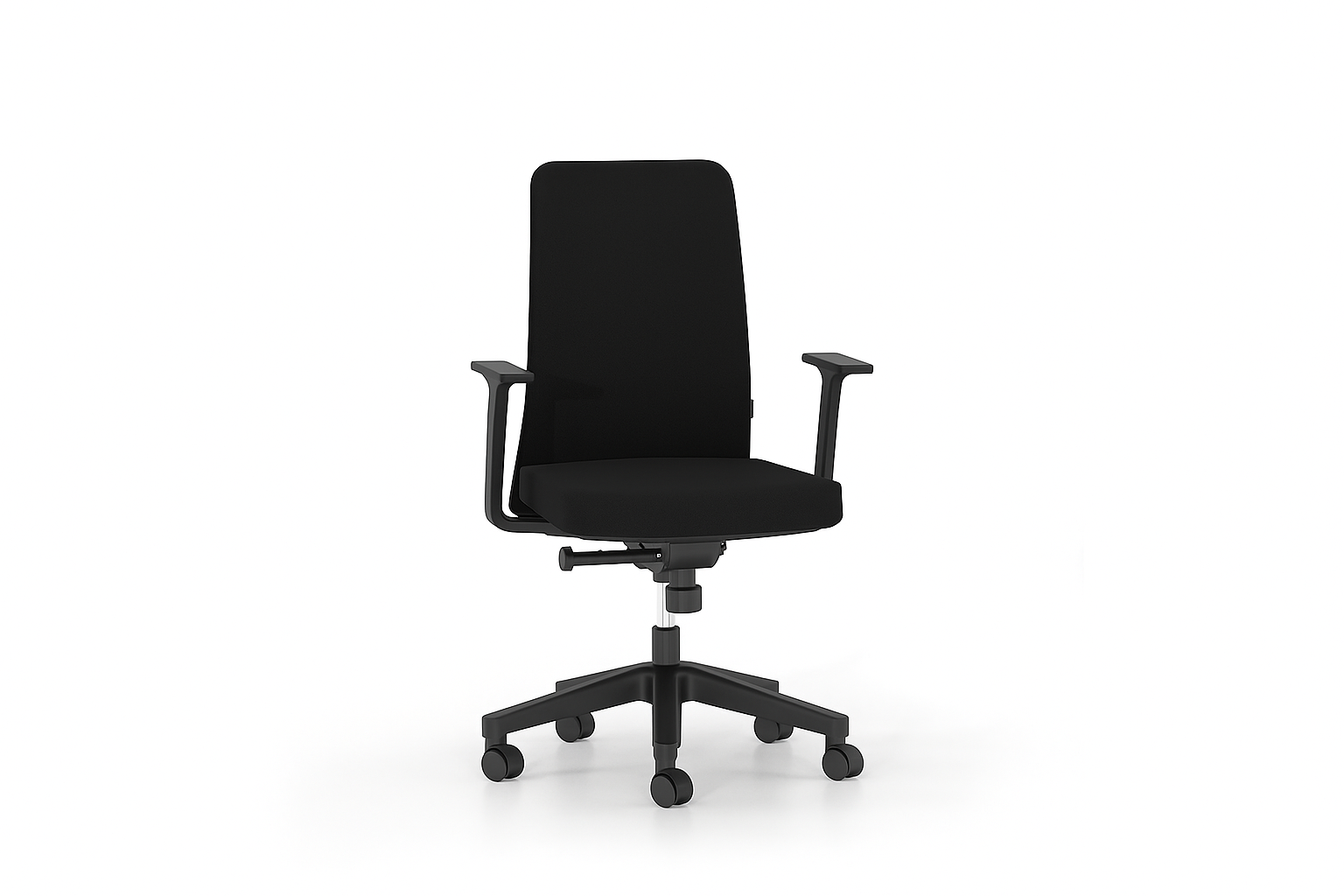 Κάθισμα Εργασίας Dromeas One 62X48X92/106, Επένδυση σε Έδρα και Πλάτη Δερματίνη Μαύρη