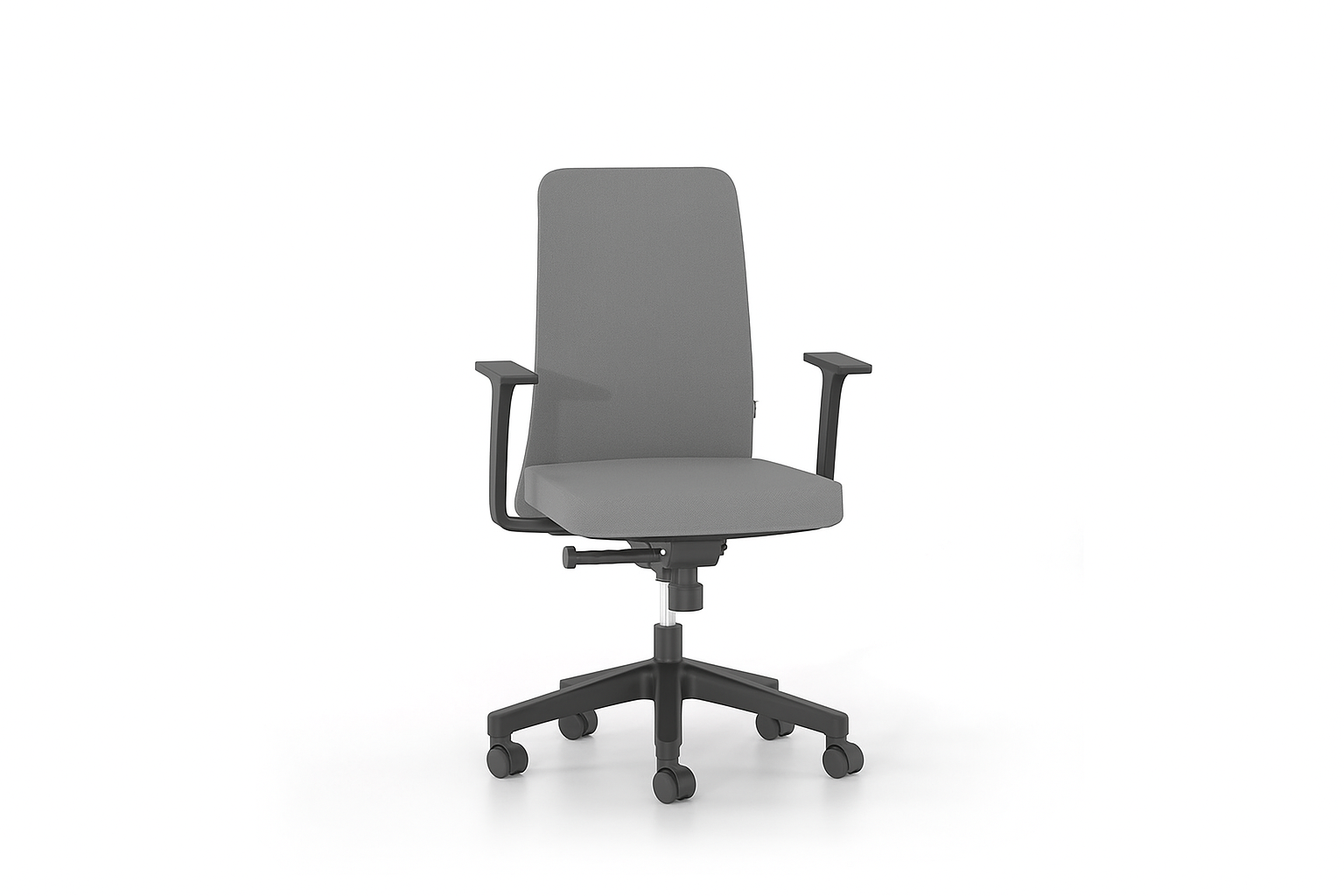 Κάθισμα Εργασίας Dromeas One 62X48X92/106, Επένδυση σε Έδρα και Πλάτη Δερματίνη Γκρι
