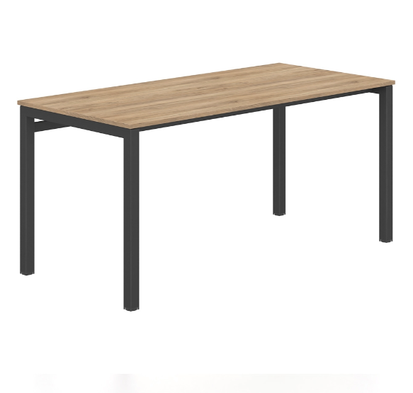 Γραφείο εργασίας Dromeas σειράς Triplo διάστασης 120x75x73H με σκελετό σε απόχρωση μαύρο και επιφάνεια σε απόχρωση καρυδιά