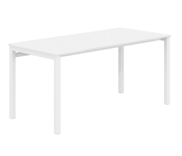 Γραφείο εργασίας Dromeas σειράς Triplo διάστασης 160x75x73 με σκελετό και επιφάνεια σε απόχρωση υπόλευκο